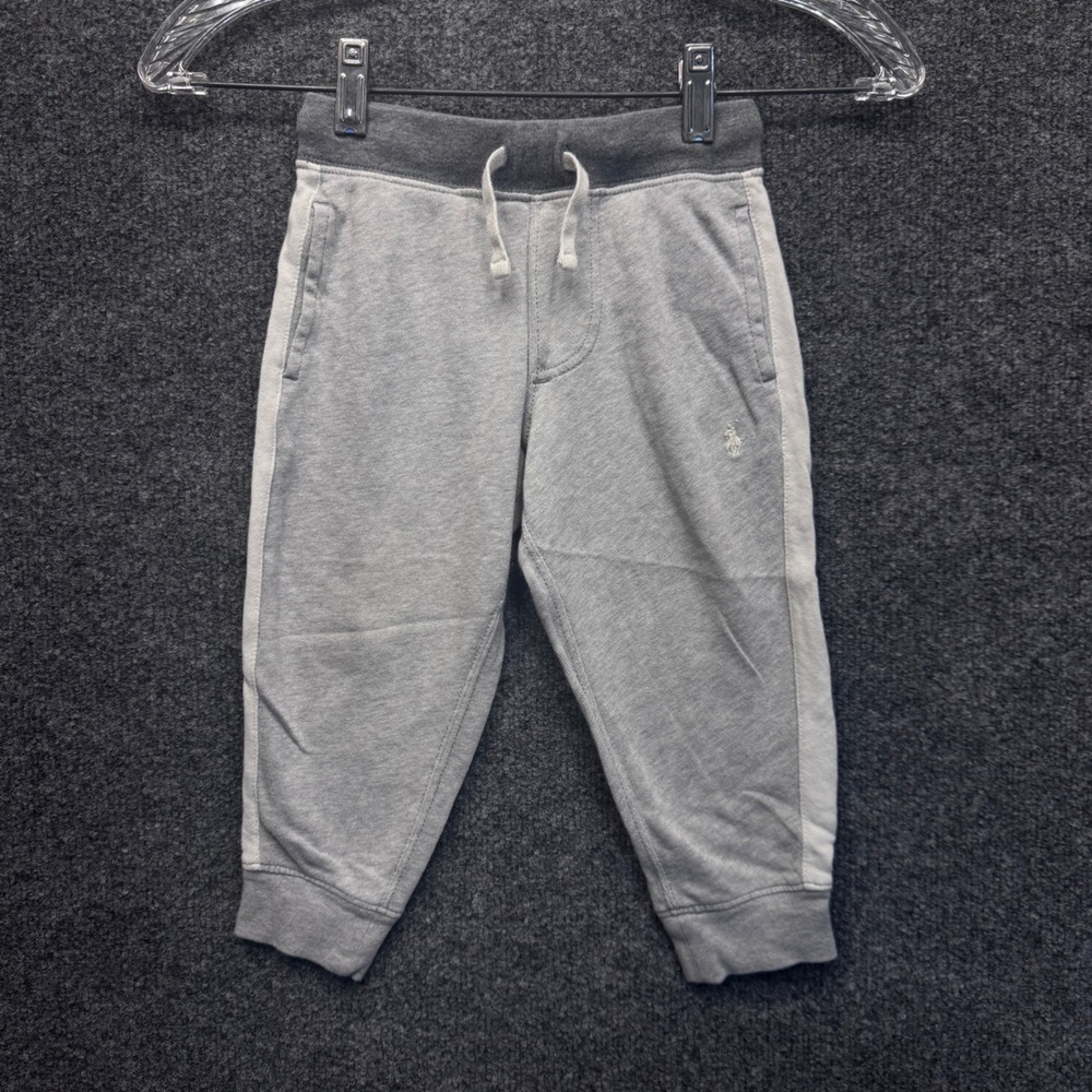 Polo Ralph Lauren Joggers Toddler 2T Gray Sweatpants Stripe Athletic Preppy 841